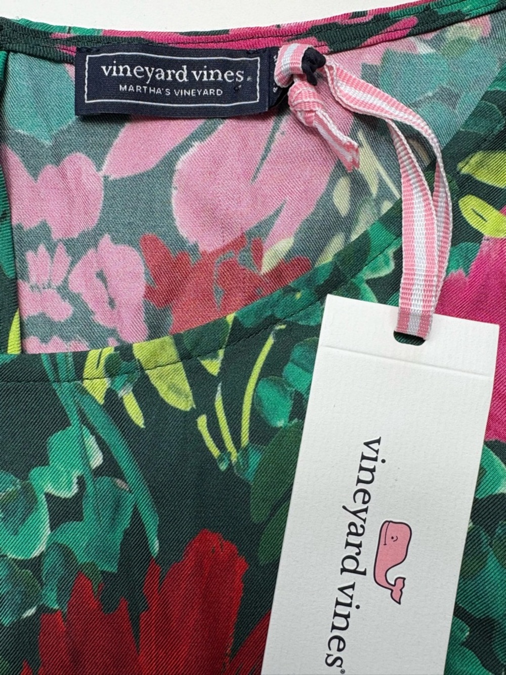 NWT Vineyard Vines Silk Blend Twill Midi Dress •  Size L • Brush Floral - Picture 10 of 13